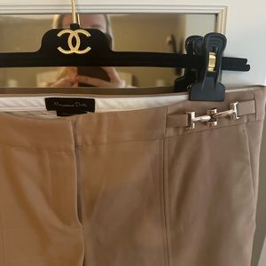 Massimo Dutti size 6 pants never worn beige gold details at waist